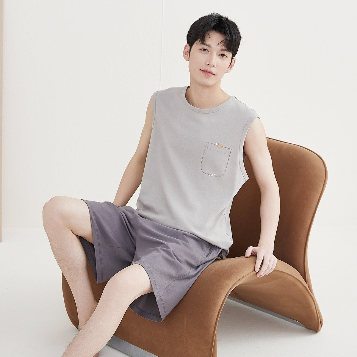 顶瓜瓜背心情侣睡衣家居服外穿
