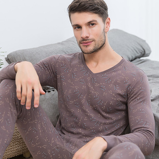 纯棉秋衣秋裤 线衣线裤 男士 全棉毛衫 薄款 顶呱呱打底保暖内衣男套装