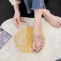 Transparent anti-slip, simple bathroom and bath home crystal slippers, waterproof indoor thick-soled plastic cooling slippers for summer thumbnail 7