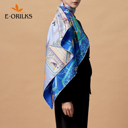 eorilks双面异色18姆米真丝方巾