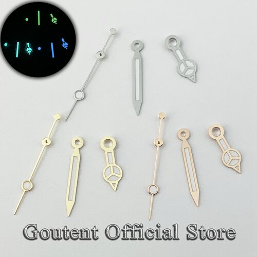 Goutent银金玫手表表针蓝绿夜光NH35 ETA2824 Miyota8215 St2130