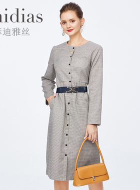 Phidias春秋季新款女连衣裙时尚洋气减龄长袖设计高级感裙子