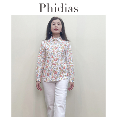 Phidias田园风印花长袖衬衫女2025春季新款洋气减龄气质漂亮上衣