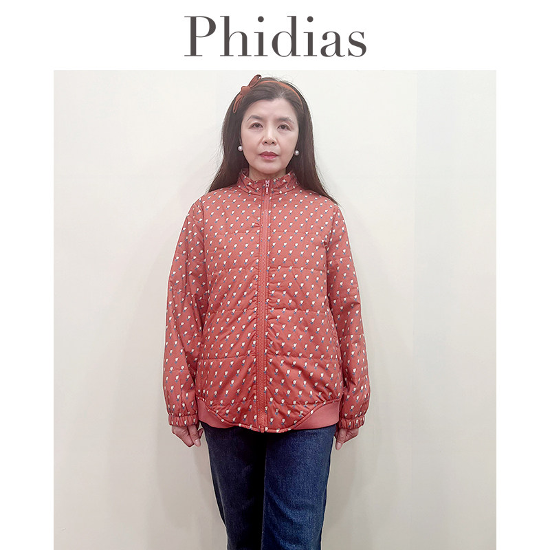 Phidias过年红色棉服女冬季大码女装2026年新款显瘦长袖短款棉衣
