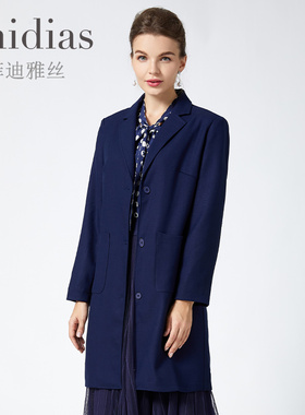 Phidias秋冬外套女韩版宽松风衣设计感高级中长款西装领开衫大衣