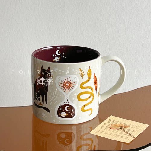 可爱撞色魔法猫咪卡通马克杯