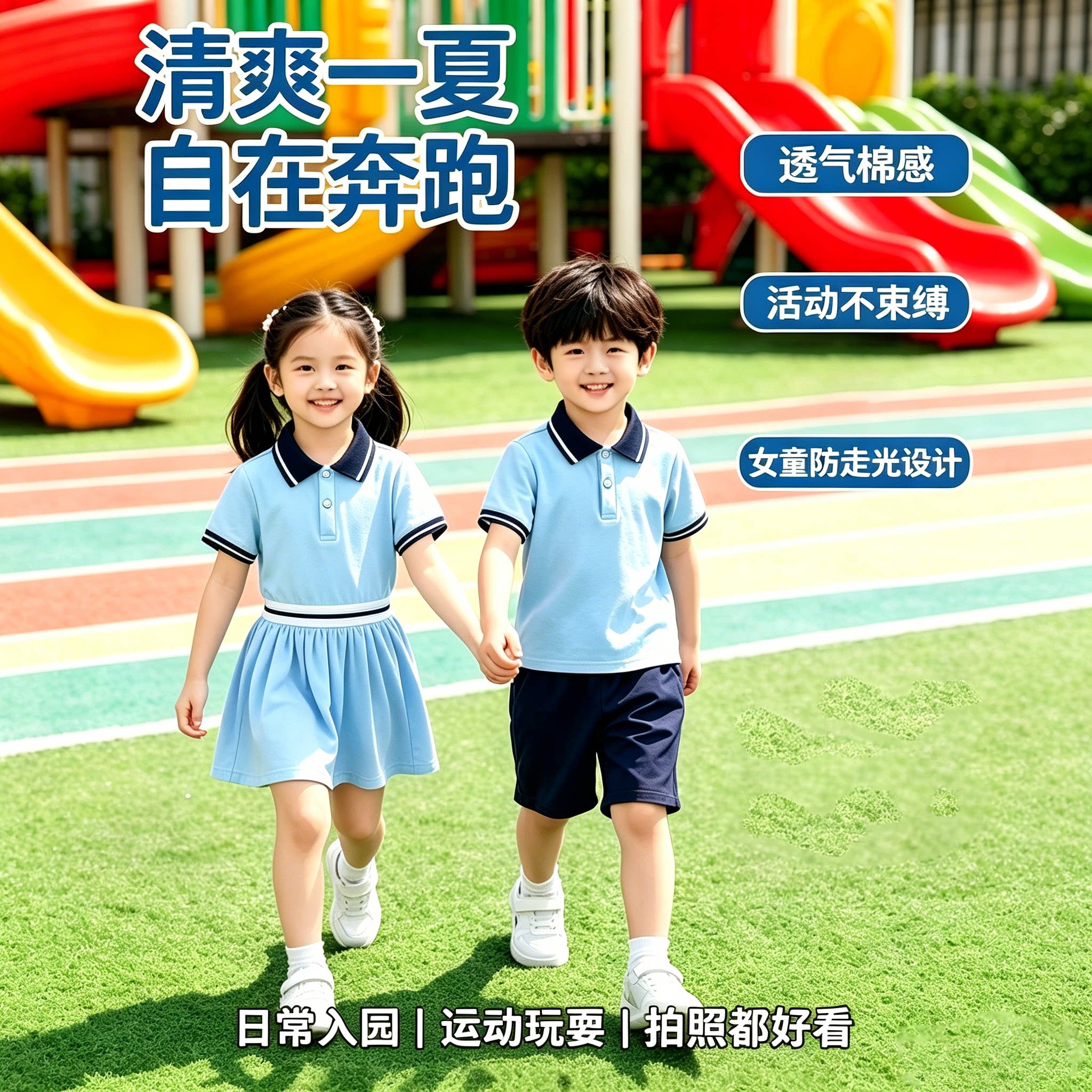 六一儿童表演服夏季小学生啦啦队班服幼儿园园服大合唱团体演出服