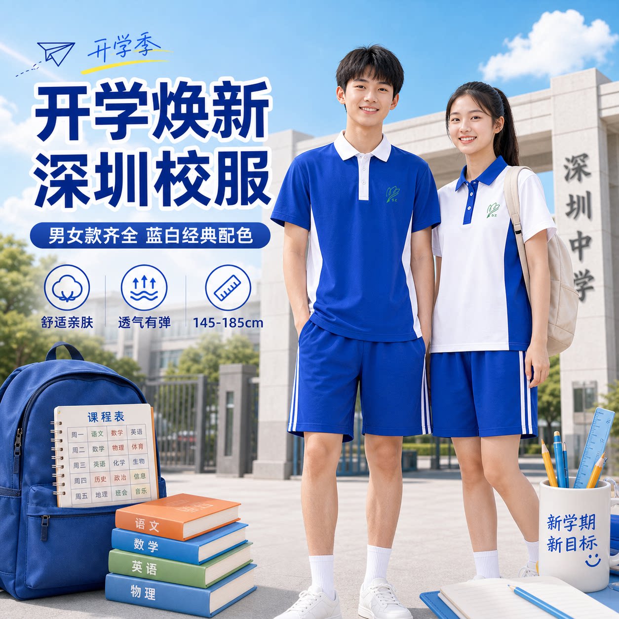 郭文启深圳中学生校服夏运
