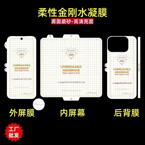 适用谷歌pixel11Pro Fold折叠屏手机外屏pixel9ProFold柔性金刚水凝膜内屏pixel10Fold磨砂后背中轴保护贴膜