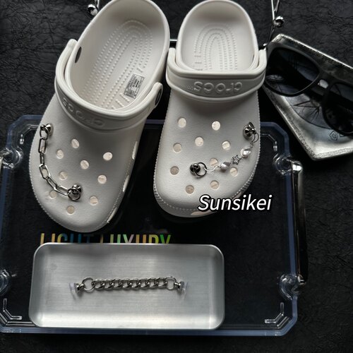 crocs鞋花洞洞鞋鞋扣鞋面装饰