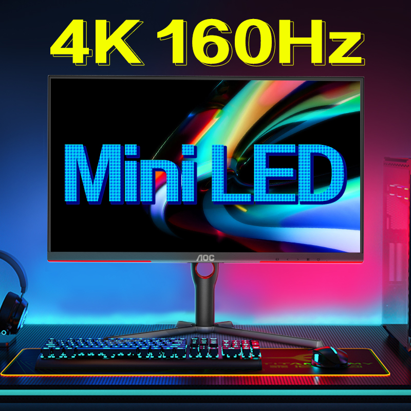 AOC MiniLED显示器4K160Hz电竞27英寸U27G3XM游戏32电脑屏幕144hz 电脑硬件/显示器/电脑周边 娱乐办公显示器/随心屏/移动屏 原图主图