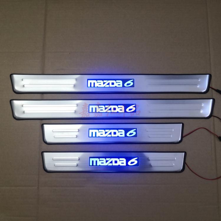 适用马自达6 经典款M6轿跑门槛条 睿翼 led带灯 迎宾踏板 不锈钢
