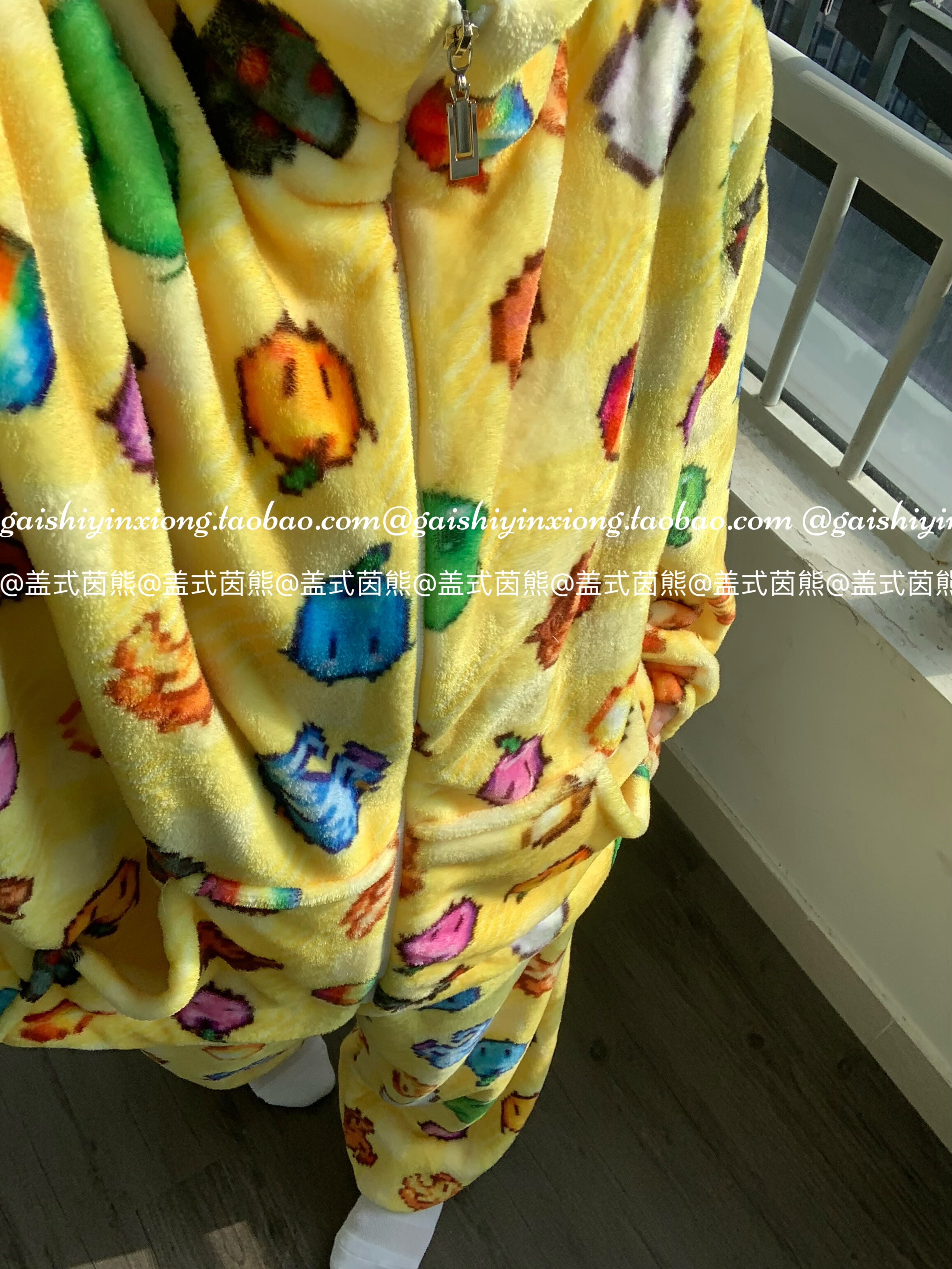 盖式茵熊【星露谷物语鸡】冬季法兰绒宅萌拉链加厚睡衣外穿家居服