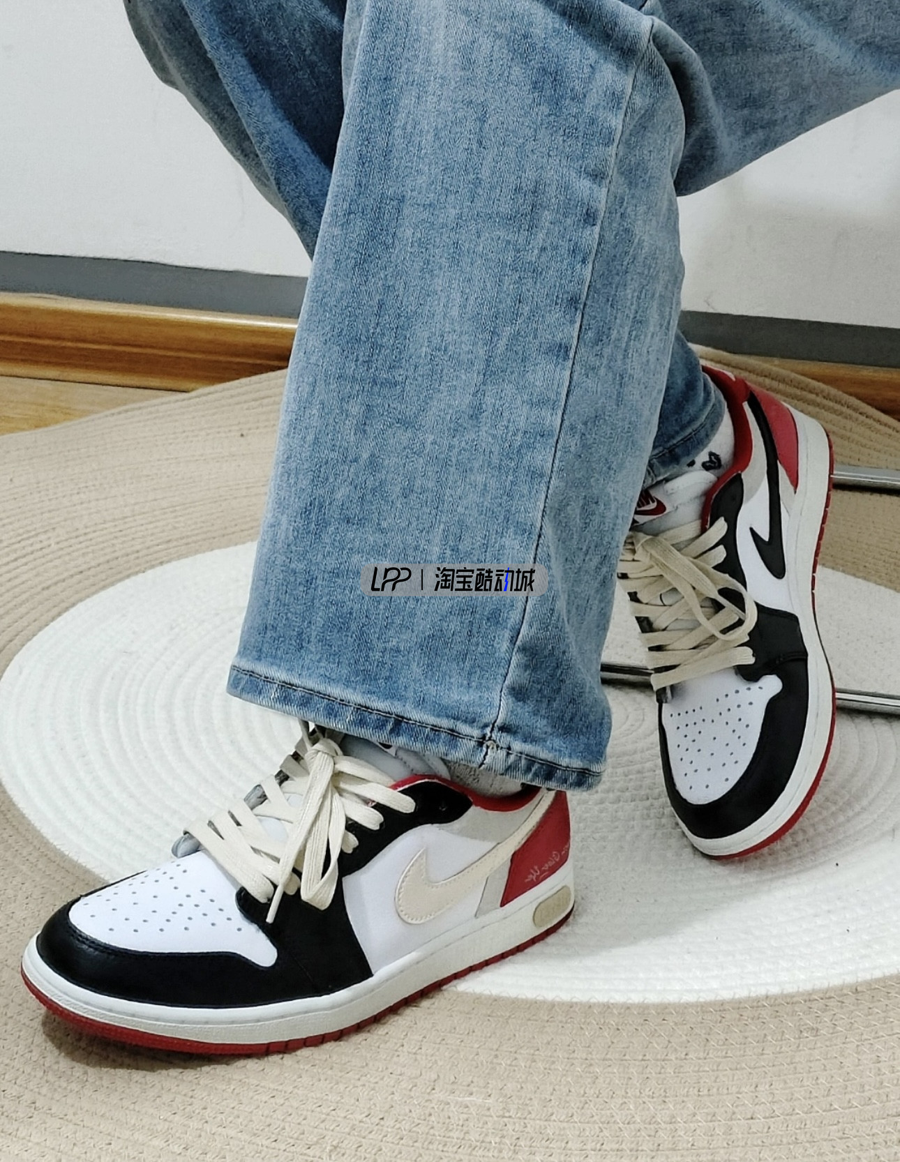 LPP定制球鞋 Air Jordan 1 OG 男款AJ1红色警戒低帮复古篮球鞋