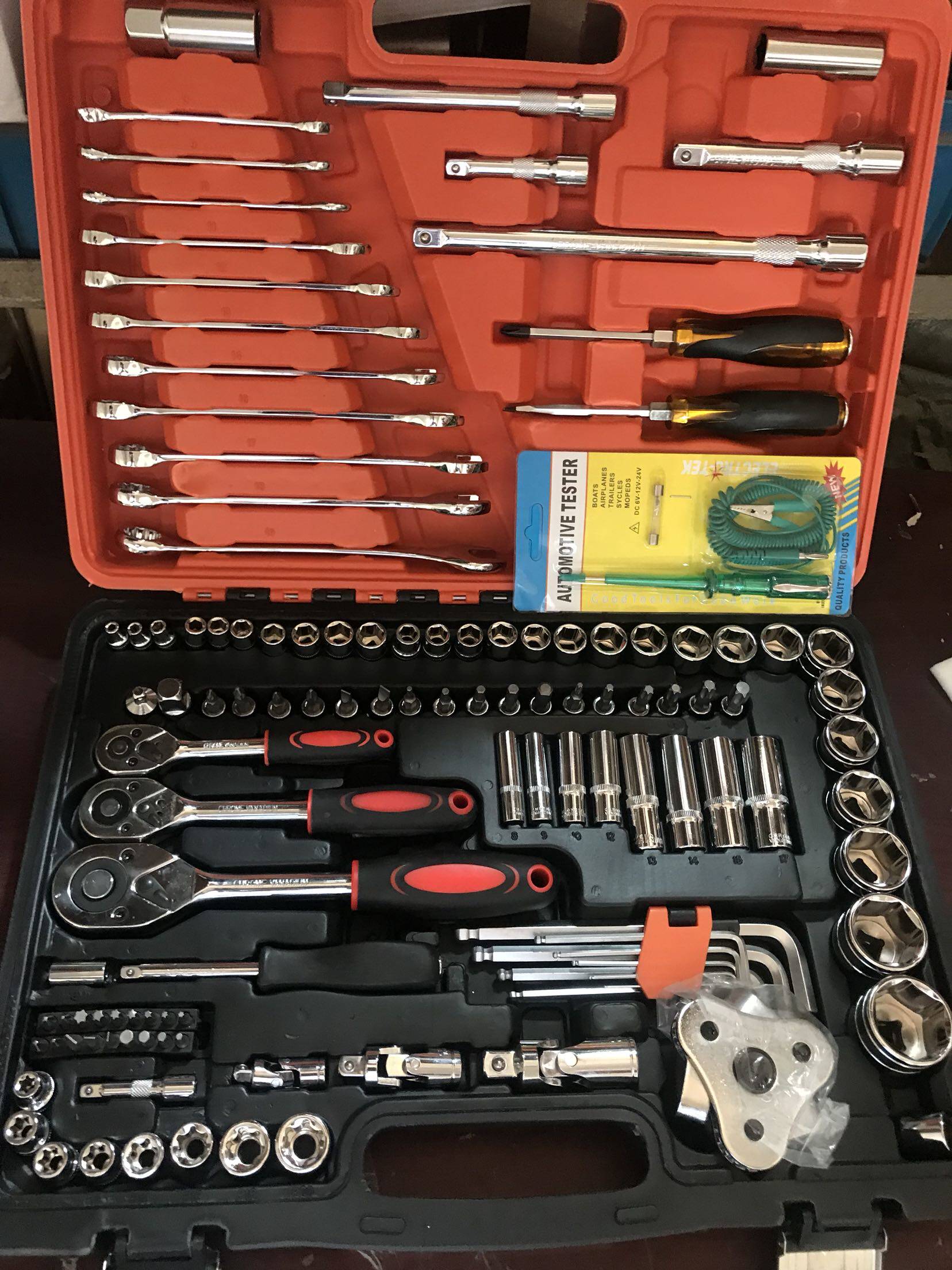 络钒钢121件套汽修工具套装汽车维修组套120+1件套筒扳手组合工具