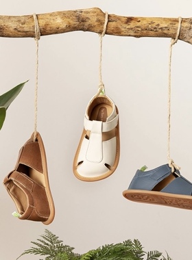 巴西TTJ童鞋TipToeyJoey包趾魔术粘牛皮凉鞋轻便舒适经典款