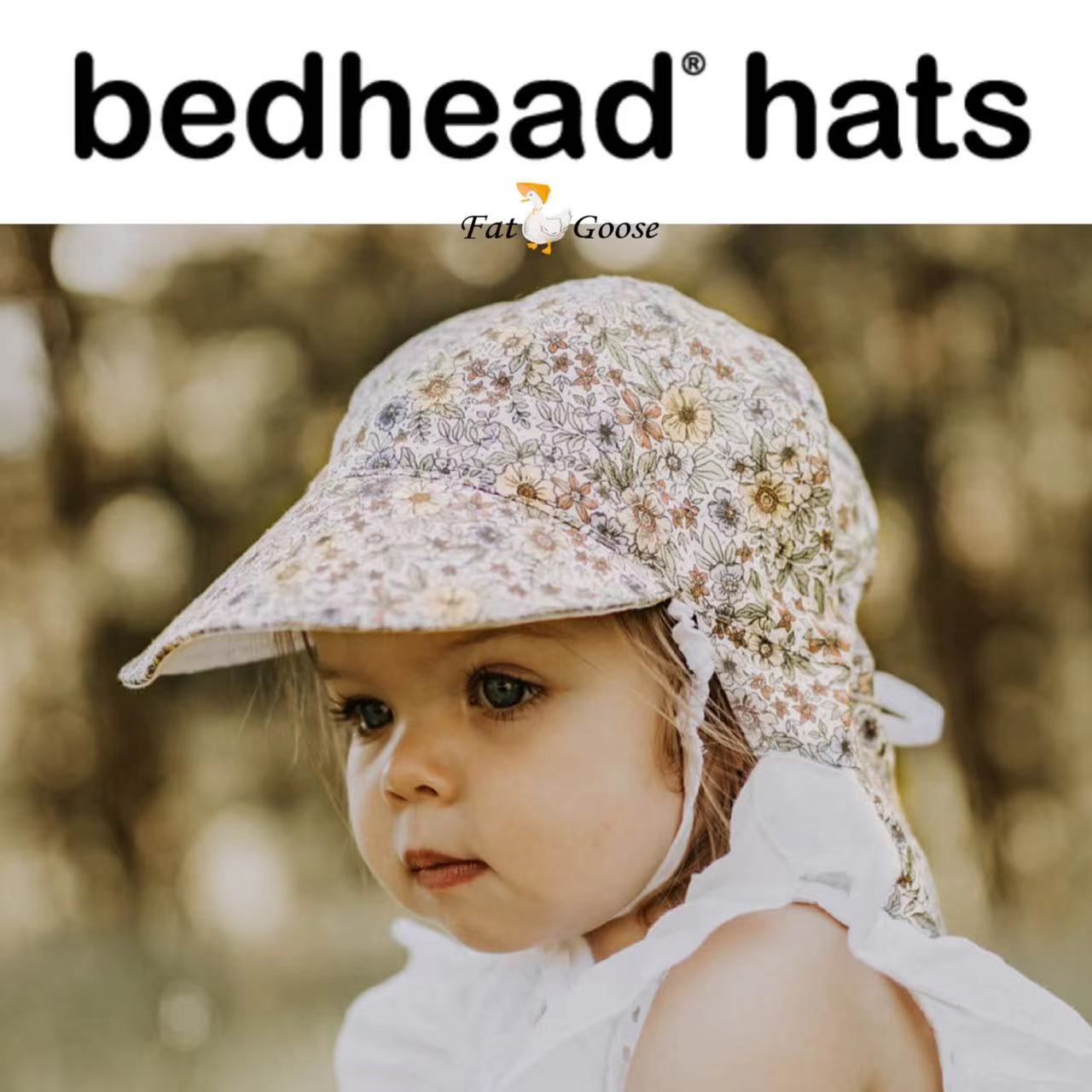 国现｜棉麻双面护脖军团澳洲Bedhead儿童防晒帽UPF50+