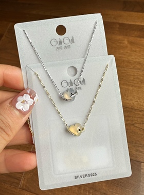 古丽古丽S925纯银高级感轻奢风温柔爱心玛瑙鱼尾锁骨项链06250