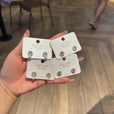 欧比雅比银针法式耳钉女小众设计感高级轻奢气质百搭耳环19606