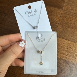 古丽古丽新款S925银锁骨项链甜美网红时尚气质个性小蛮腰韩风4839