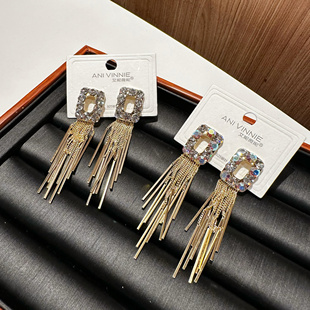 艾妮薇妮气质高级大气长流苏耳环新款潮韩国网红耳饰银针07313