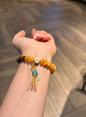 蜜蜡沉香手饰手链轻奢小众设计感高级感气质百搭手串复古6786