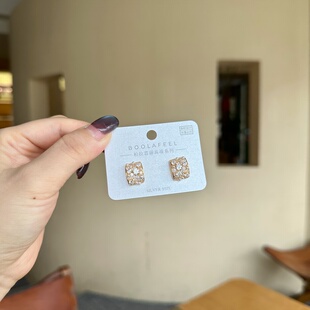 柏拉翡丽S925纯银轻奢满钻耳环设计高级感耳饰新款气质耳钉01984