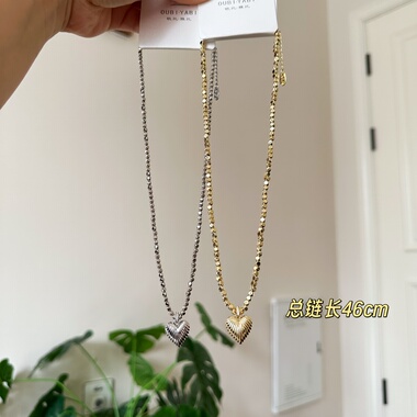 欧比雅比时尚高级感气质精致淑女甜美个性复古百搭项链爱心05176