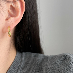 欧比雅比简约小众几何圆圈扭转纹理耳扣耳环百搭复古耳饰20462