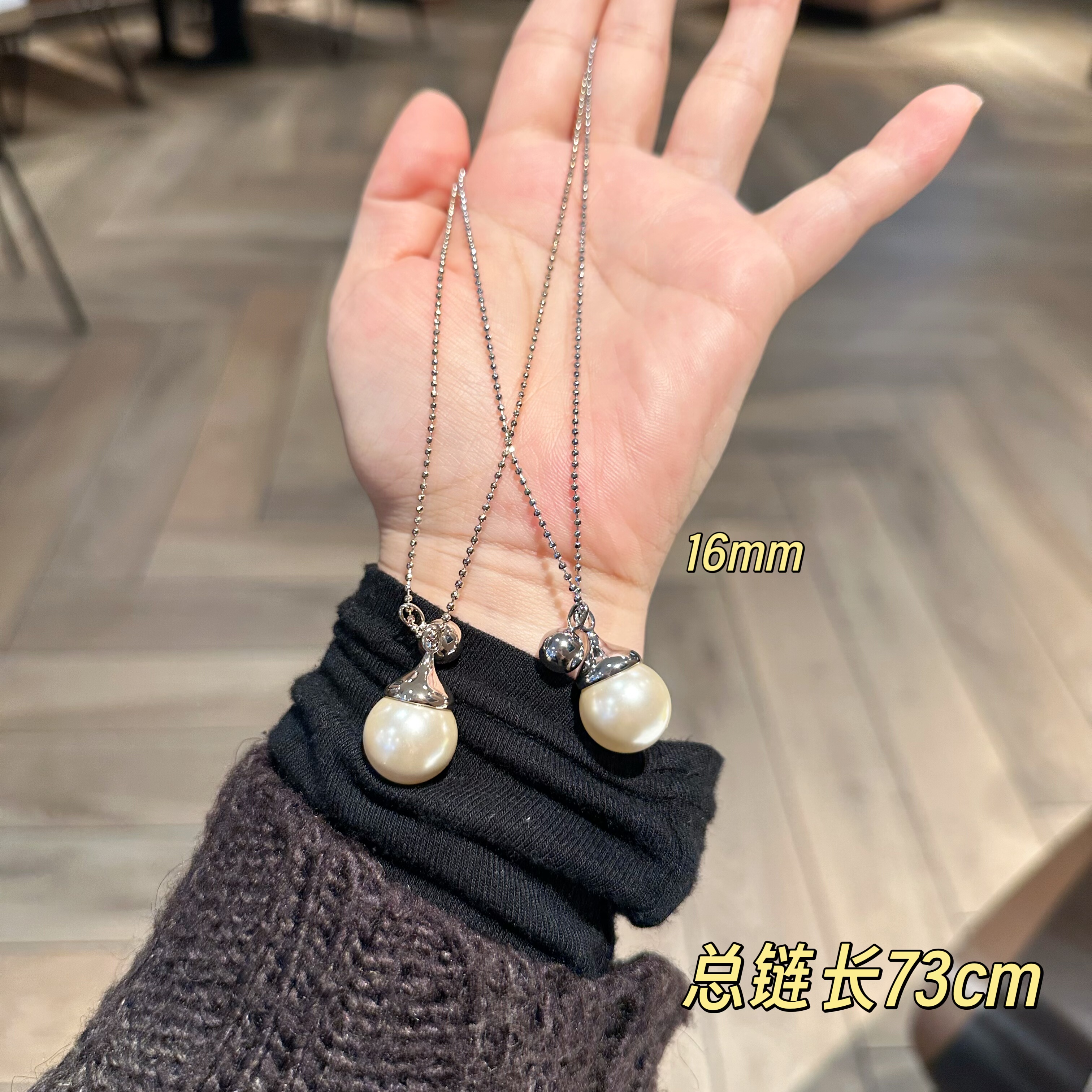 欧比雅比新款时尚气质精致甜美个性复古百搭珍珠项链淑女05954