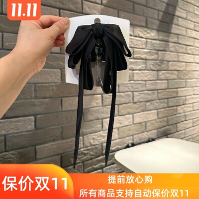 新款蝴蝶结飘带抓夹气质法式轻奢高级感盘发夹子头饰设计感女0014