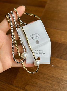 欧比雅比气质百搭蹦迪款仿珍珠项链时尚高级感轻奢风锁骨链24922