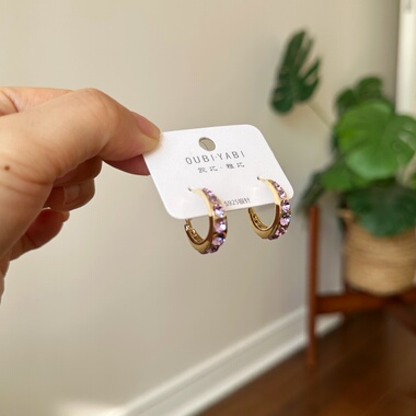 欧比雅比耳圈新款时尚气质精致淑个性复古锆石百搭耳环耳饰15131