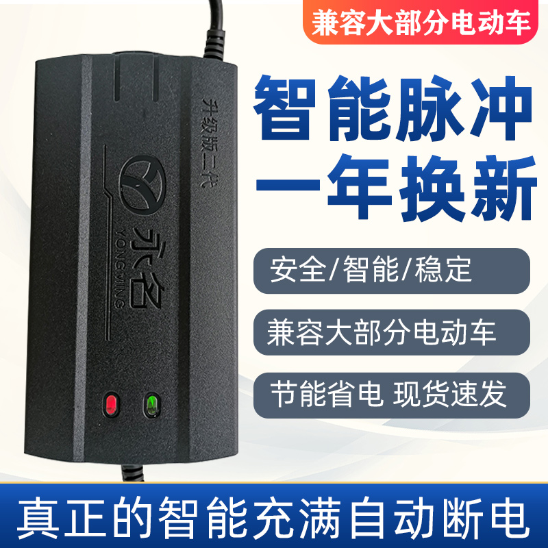 电动车铅酸充电器48v60v72v12v24智能自动断电三轮电瓶车通用