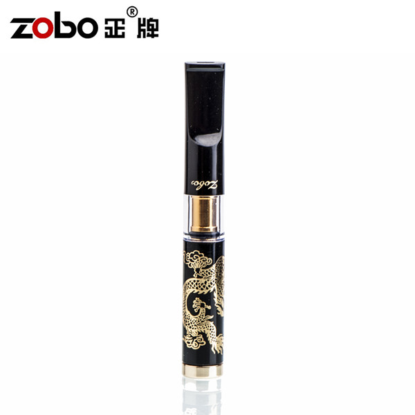 正品ZOBO正牌七重过滤循环烟嘴可清洗粗细烟金属拉杆型金电镀龙纹