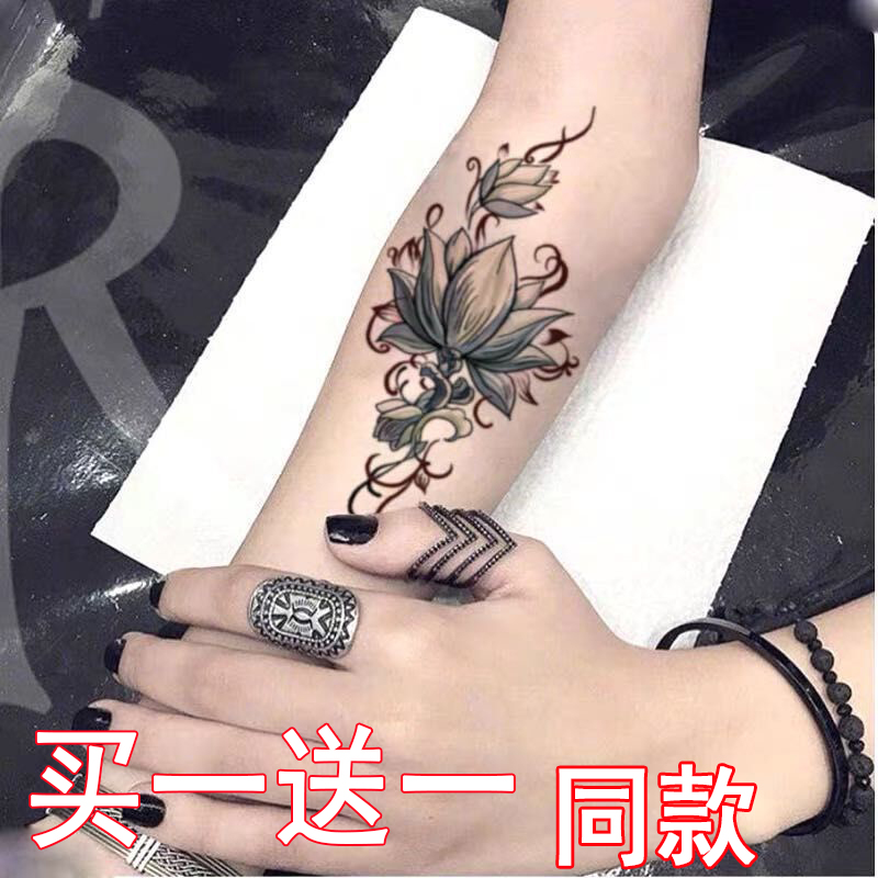 酷玩天下纹身贴贴防水男女持久玫瑰花ins风小清新女生脚踝纹身贴