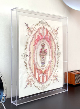 高档六面透明亚克力油画框版画立体作品展示盒工厂定制画框罩挂墙