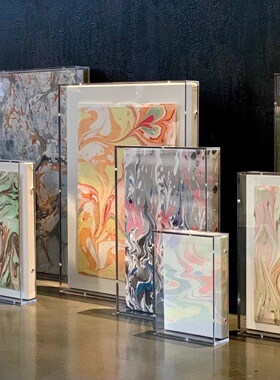 高档透明亚克力油画框版画立体作品展示盒工厂定制画框相框罩挂墙