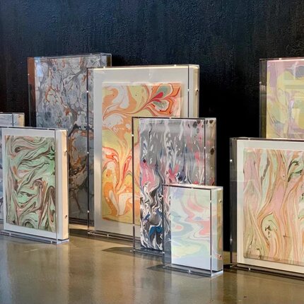 高档透明亚克力油画框版画立体作品展示盒工厂定制画框相框罩挂墙