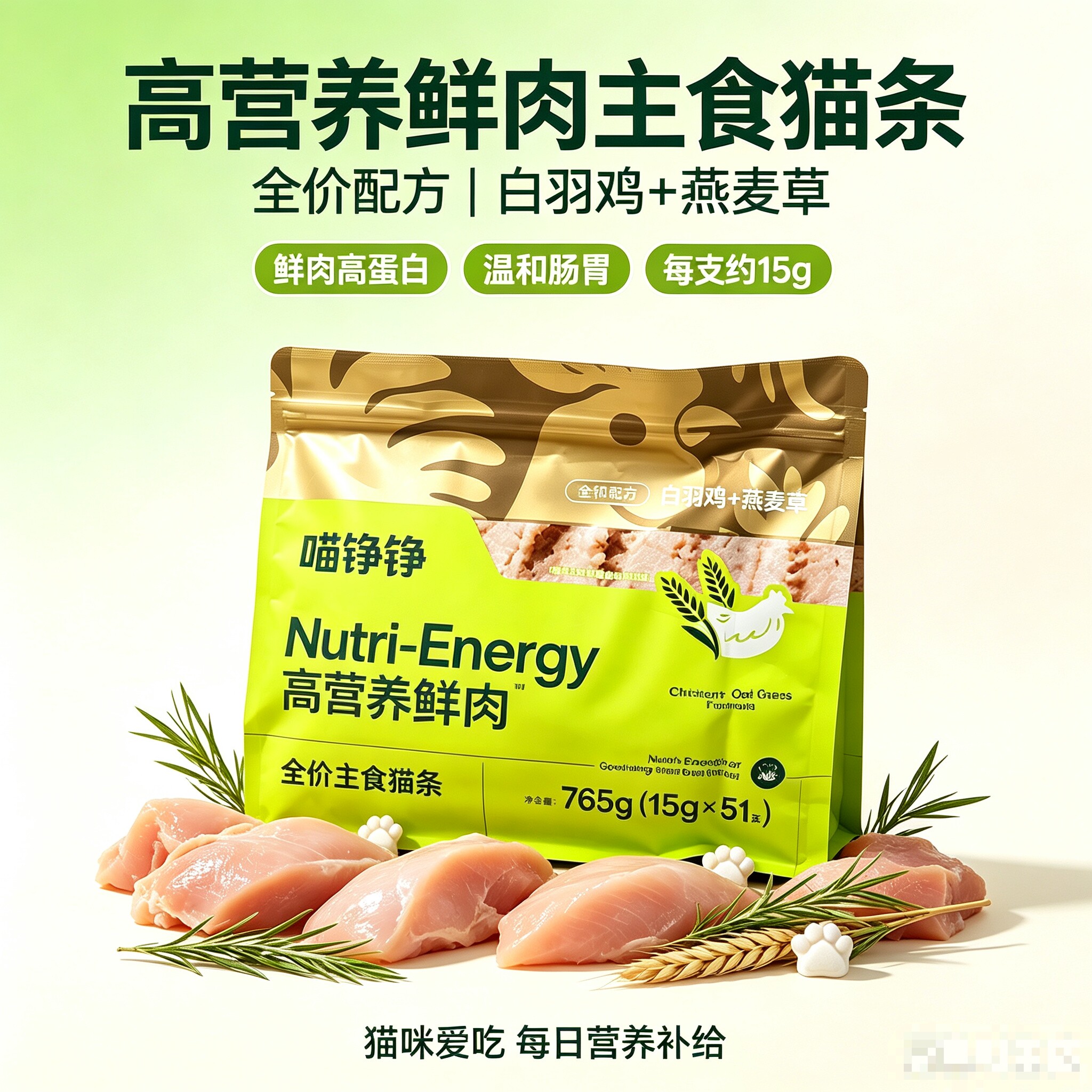 喵铮铮鲜肉猫条全价主食湿粮美毛化毛营养湿粮猫饭成幼猫健康图片