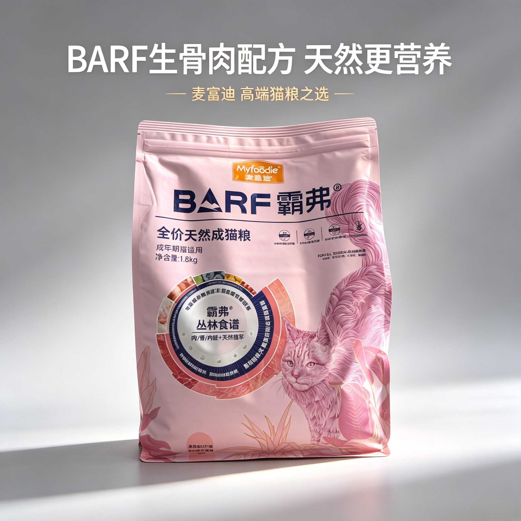 麦富迪barf猫粮生骨肉主食冻干双拼鲜肉营养高蛋白全价通用成猫粮