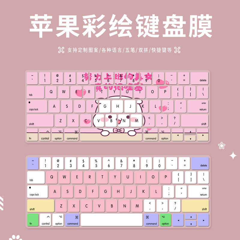 适用苹果MacBook笔记本电脑A1989 A1990快捷办公键盘保护膜韩日语