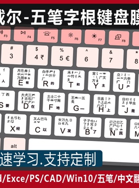 适用戴尔成就Vostro13-5391-R1825A键盘膜笔记本电脑五笔字根拼音