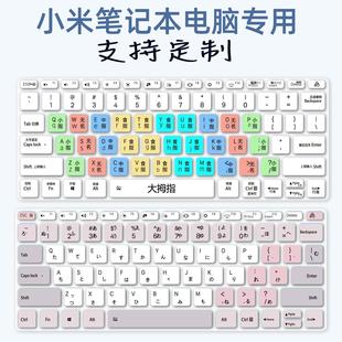 适用小米笔记本电脑红米RedmiBook16 2024五笔双拼功能快捷键盘膜