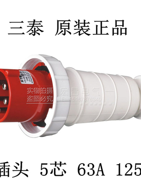 三泰工业插头插座ST-035/045 63A/125A五芯明装暗装连接器插头