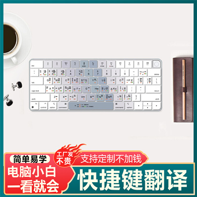 适用苹果笔记本电脑键盘膜MacBooKA1708 A1534快捷键os初学者助记
