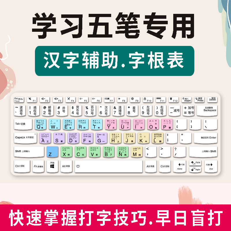 适用计算机键盘模型图卡儿童电脑学习盲打英语拼音训练全指打字垫