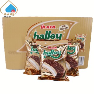 优客牌Halley哈雷棉花糖夹心巧克力派28g哈萨克斯坦进口零食ULKER