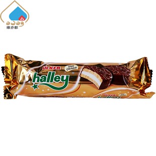 优客Halley哈雷棉花糖迷你夹心巧克力派66克土耳其进口休闲零食
