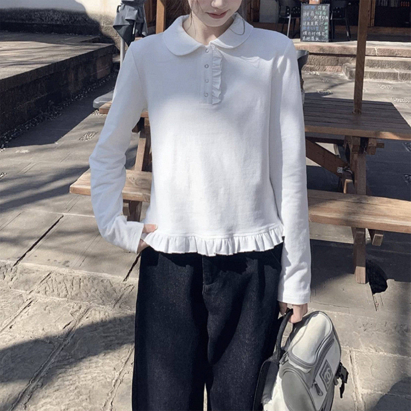 设计感小众高级感上衣女秋冬款贴身翻领内搭德绒打底衫t恤法式风